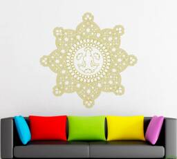 Mandala Flower Wall Decal Yoga Studio Decor 2131 - thumbnail 1