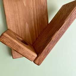 Handmade Wooden Wall Wine Rack - Modern Rustic Bottle Holder - thumbnail 3