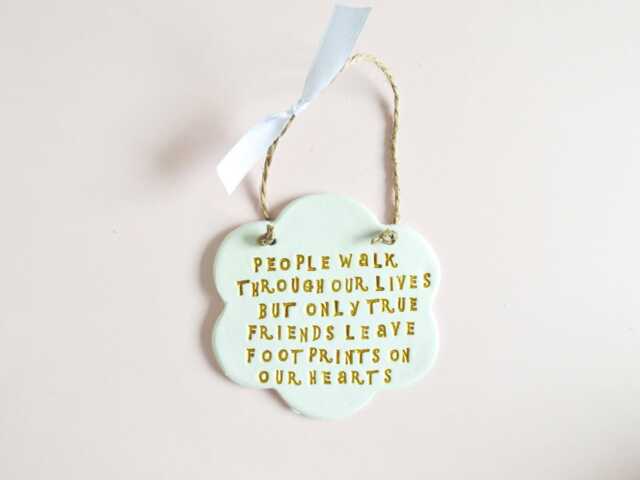 True Friends Sentiment Quote Plaque Thoughtful Farewell Phrase Sign Meaningful Friendship Gift - image 1