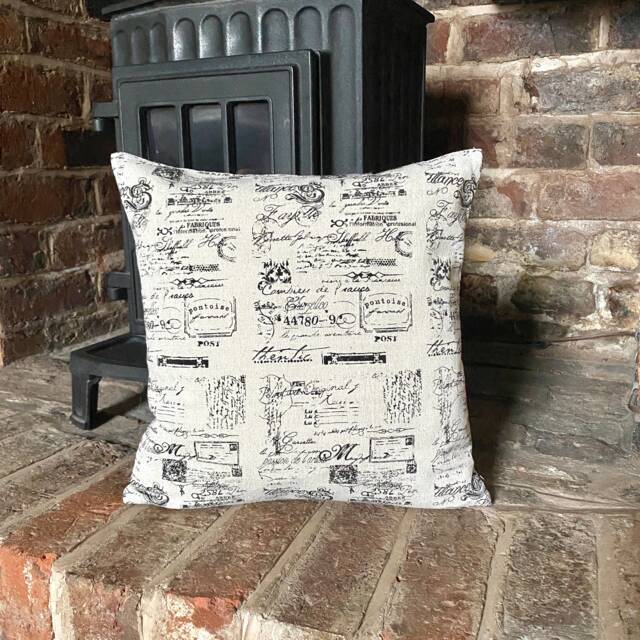 44. Handmade Calligraphy Natural Linen Cotton Cushion Cover. Various Sizes