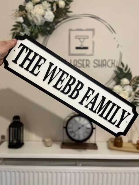 70cm Long - The Surname Family - Street Sign 3D Look Personalised Wall Mount Mdf Home Decor Gift Birthday Wedding Christmas - image 1
