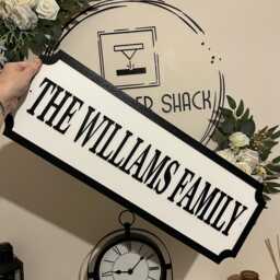 70cm Long - The Surname Family - Street Sign 3D Look Personalised Wall Mount Mdf Home Decor Gift Birthday Wedding Christmas - thumbnail 2