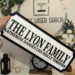 70cm Long - The Surname Family - Street Sign 3D Look Personalised Wall Mount Mdf Home Decor Gift Birthday Wedding Christmas - thumbnail 3