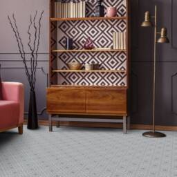 Regional Pattern Vinyl Flooring, Beige Sheet Blue Retro Floor Art, Abstract Kitchen Makeover, Office Decor - thumbnail 3