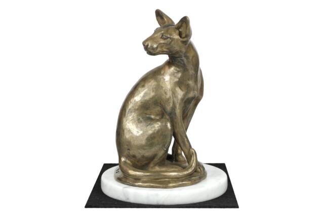 Egyptian Cat, White Marble Base Statue, Limited Edition, Artdog - image 1