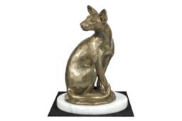 Egyptian Cat, White Marble Base Statue, Limited Edition, Artdog