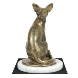 Egyptian Cat, White Marble Base Statue, Limited Edition, Artdog - thumbnail 3