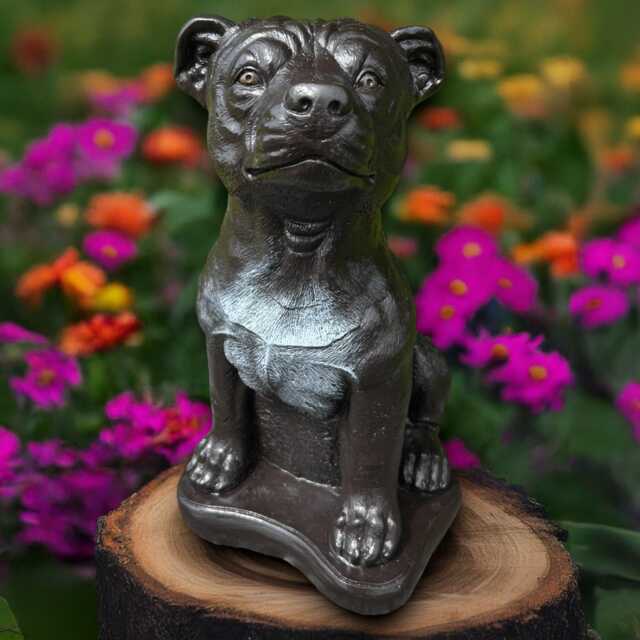 Stone Pitbull Sculpture Concrete Dog Figurine Outdoor Statue Memorial Decoration Handmade Ornament Front Door Decor - image 1