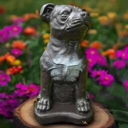 Stone Pitbull Sculpture Concrete Dog Figurine Outdoor Statue Memorial Decoration Handmade Ornament Front Door Decor - thumbnail 4