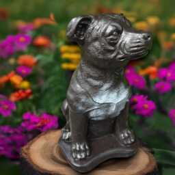 Stone Pitbull Sculpture Concrete Dog Figurine Outdoor Statue Memorial Decoration Handmade Ornament Front Door Decor - thumbnail 2