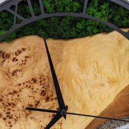 Epoxy Resin Ocean Clock Moss & Wood Beach Wave Decor - thumbnail 4