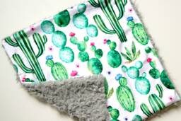 Dream Lovie. Security Blanket. Personalized Lovey. Faux Fur Cactus. Mini Baby Minky Shower Gift - thumbnail 1