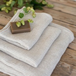 Linen Waffle Bath Towel, Cotton Hand Towels Set, Sauna Spa Sheet Farmhouse Towel With Hanging Loop, Eco - thumbnail 2