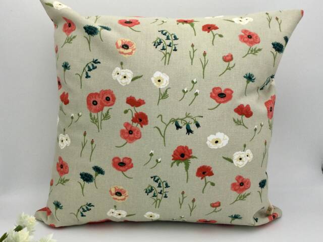 Poppy Meadow Cushion With Inner Pad, Sophie Allport Design, Summer Decor - image 1