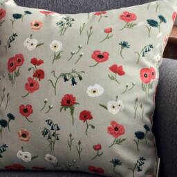 Poppy Meadow Cushion With Inner Pad, Sophie Allport Design, Summer Decor - thumbnail 3