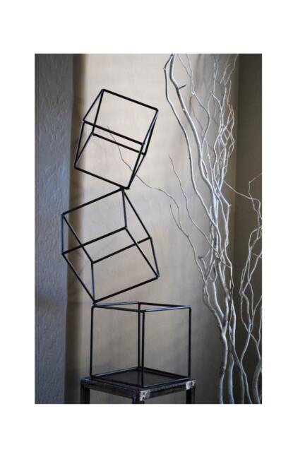 Geometric Metal Sculpture Art Abstract Modern Table Decor Contemporary Mid Century By Petrykowski Artworks - image 1