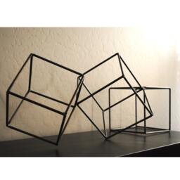 Geometric Metal Sculpture Art Abstract Modern Table Decor Contemporary Mid Century By Petrykowski Artworks - thumbnail 4