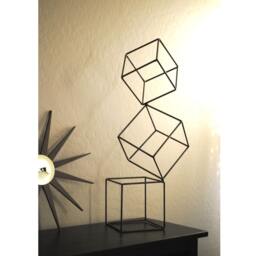 Geometric Metal Sculpture Art Abstract Modern Table Decor Contemporary Mid Century By Petrykowski Artworks - thumbnail 3