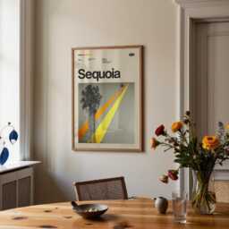 Sequoia National Park Mid-Century Travel Poster, Abstract Minimalist Art Print, California Poster - thumbnail 3