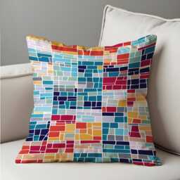 Colorful Mosaic Cushion Cover, Stained Glass Pattern Throw Pillowcase, Modern Artistic Decor, 18x18 - thumbnail 4