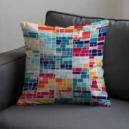 Colorful Mosaic Cushion Cover, Stained Glass Pattern Throw Pillowcase, Modern Artistic Decor, 18x18 - thumbnail 3