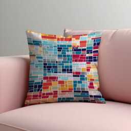 Colorful Mosaic Cushion Cover, Stained Glass Pattern Throw Pillowcase, Modern Artistic Decor, 18x18 - thumbnail 2