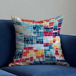 Colorful Mosaic Cushion Cover, Stained Glass Pattern Throw Pillowcase, Modern Artistic Decor, 18x18