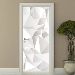 Origami Wall Decal, Sticker, Paper Door Decor, Modern Abstract Mural, Home Cover Wrap - thumbnail 2
