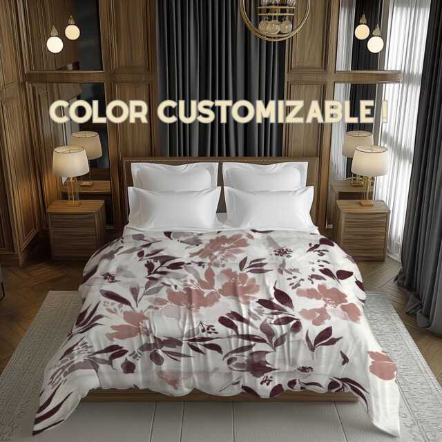 Dusty Rose Taupe Floral Comforter With Soft Watercolor Blooms For Romantic Farmhouse Bedrooms #286 - image 1