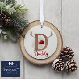 Reindeer Christmas Ceramic Decoration - Personalised Ornament Kids Eve Box Filler - thumbnail 3