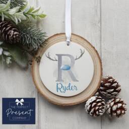 Reindeer Christmas Ceramic Decoration - Personalised Ornament Kids Eve Box Filler - thumbnail 2