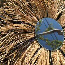 Sunburst Raffia Round Mirror I Handcrafted Coastal Beach House Decor Decorative Boho & Style - thumbnail 3