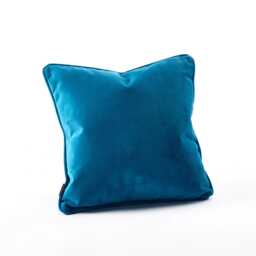 Aqua Velvet Cushion Turquoise Blue Feather Filled Pillow - 45 X 45cm - thumbnail 1