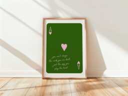 The Cards That Are Dealt Ace Of Hearts Motivational Quote Print Elegant Inspirational Wall Art - thumbnail 1