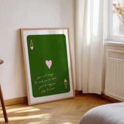 The Cards That Are Dealt Ace Of Hearts Motivational Quote Print Elegant Inspirational Wall Art - thumbnail 3