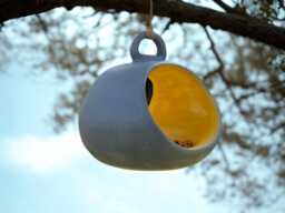 Hanging Bird Feeder Stoneware Ceramic Station Outdoor Garden & Balcony Decor Handmade Gift For Nature Lovers