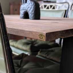 Reclaimed Dining Table With Black Trapezium Legs, Customisable Sizes & Finishes - thumbnail 3