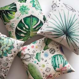 Cactus Pillow Cover, Succulent Flower Space Planet Throw Pillow, Decorative Cushion Christmas Gift Idea - thumbnail 4