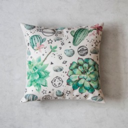 Cactus Pillow Cover, Succulent Flower Space Planet Throw Pillow, Decorative Cushion Christmas Gift Idea - thumbnail 1