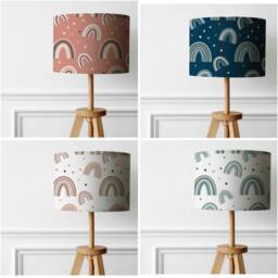 New Hq Kids Girls Room Rainbow & Hearts Pattern Lamp Shade Pendant Light On Four Different Patterns - thumbnail 2