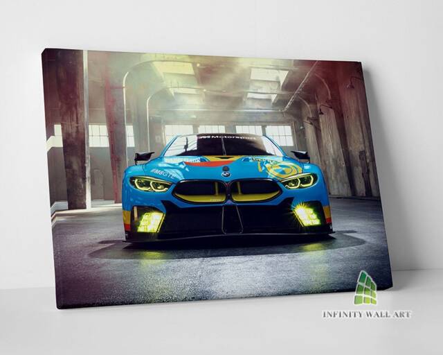 Colourful Bmw M8 Canvas Art Print Picture Racing Sports Cars Framed Wall Decor -E355 - image 1