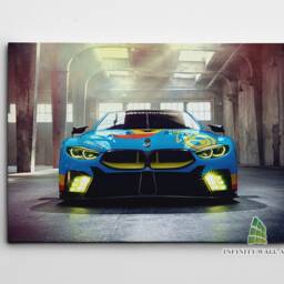 Colourful Bmw M8 Canvas Art Print Picture Racing Sports Cars Framed Wall Decor -E355 - thumbnail 2