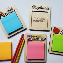 Personalized Sticky Note Pad Holder, Teacher Appreciation Gift, End Of School Year Custom Gifts, Desk Accessories - thumbnail 4