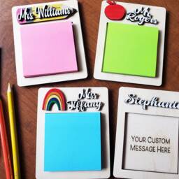 Personalized Sticky Note Pad Holder, Teacher Appreciation Gift, End Of School Year Custom Gifts, Desk Accessories - thumbnail 3