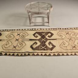 Oushak Rug, White Floor 3x10.8 Ft Area Turkish Rugs For Bedroom, Bohemian Living Room Vintage Turkey Indoor Rug - thumbnail 3