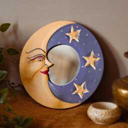 Celestial Moon Mirror - Boho Home Wall Decor Witchy Homeware Kitchen Dorm Decoration Bedroom Christmas Gift Stocking Filler - thumbnail 3