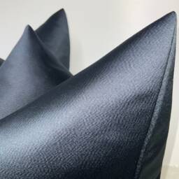 Navy Cushion Cover Luxury Collection Harlequin Fabric Double Sided Handmade in UK Satin Textured Look - thumbnail 3