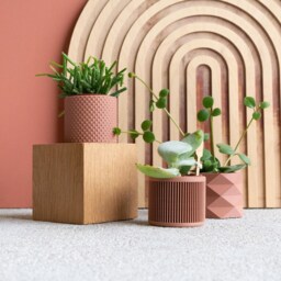 Set Of 3 Pink Terracotta Indoor Planters - thumbnail 2