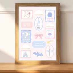 Bat Boys Stamp Art Print - Night Court Poster Romantasy Fantasy Reader - thumbnail 2