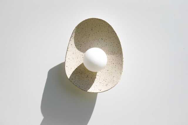 Luna Speckled Ceramic Wall Sconce - Handmade Clay Lamp - image 1